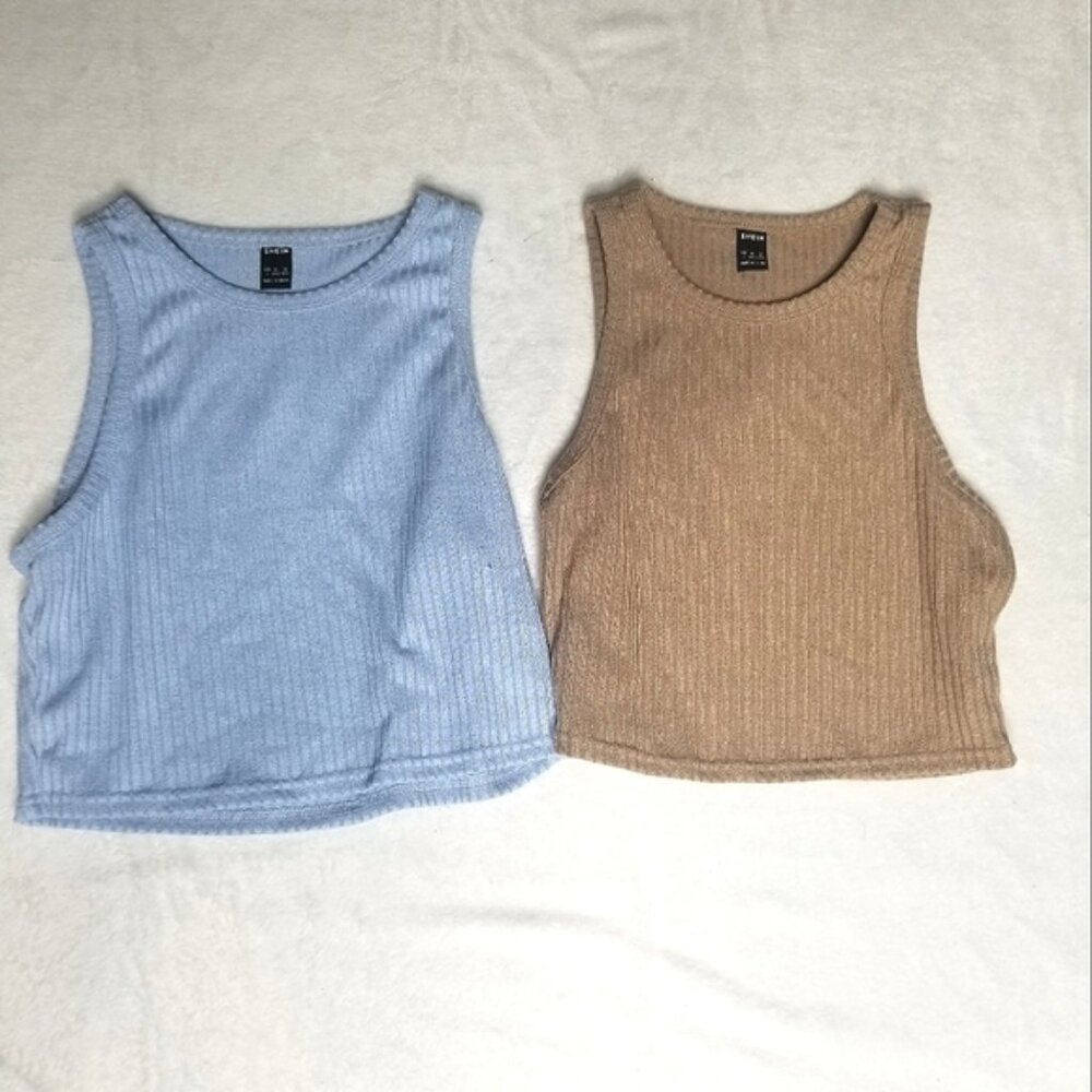 Shein Cropped Ribbed Tank Tops
